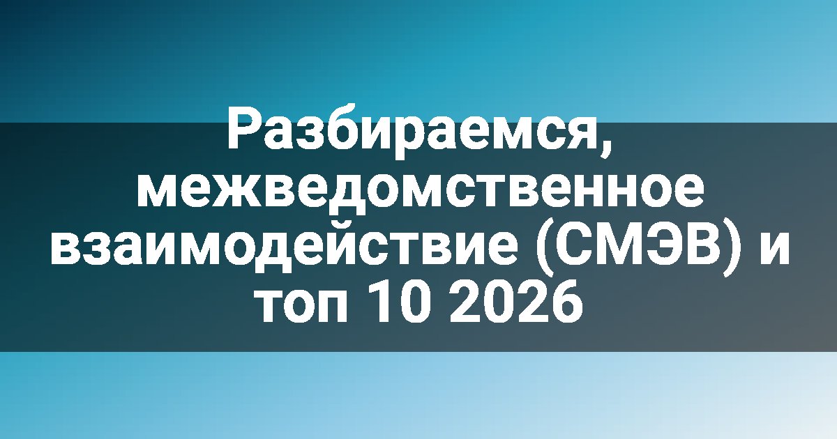 Разбираемся, межведомственное взаимодействие (СМЭВ) и топ 10 2026