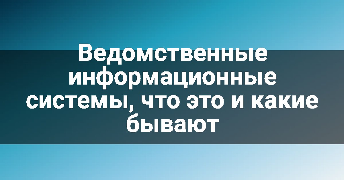 Ведомственные информационные системы, что это и какие бывают
