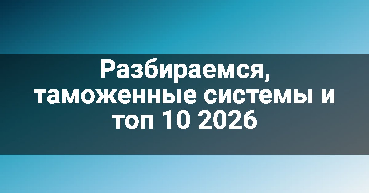 Разбираемся, таможенные системы и топ 10 2026