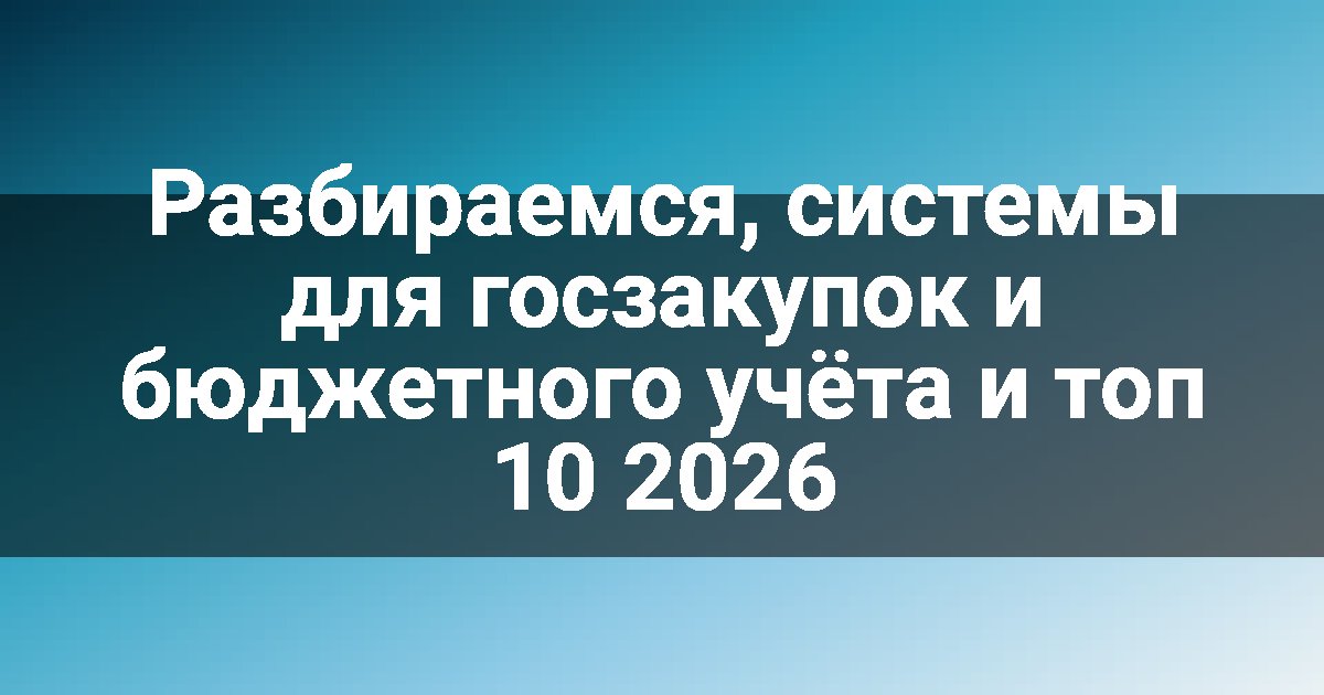 Разбираемся, системы для госзакупок и бюджетного учёта и топ 10 2026
