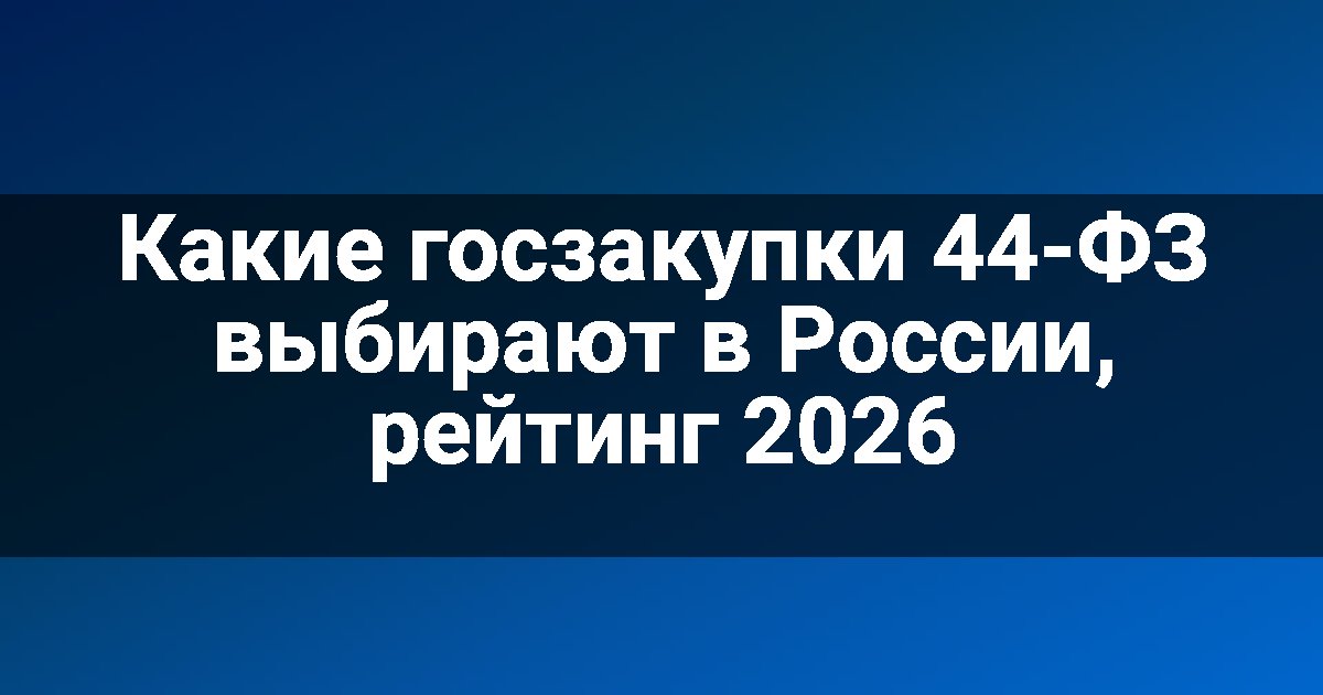 Какие госзакупки 44-ФЗ выбирают в России, рейтинг 2026