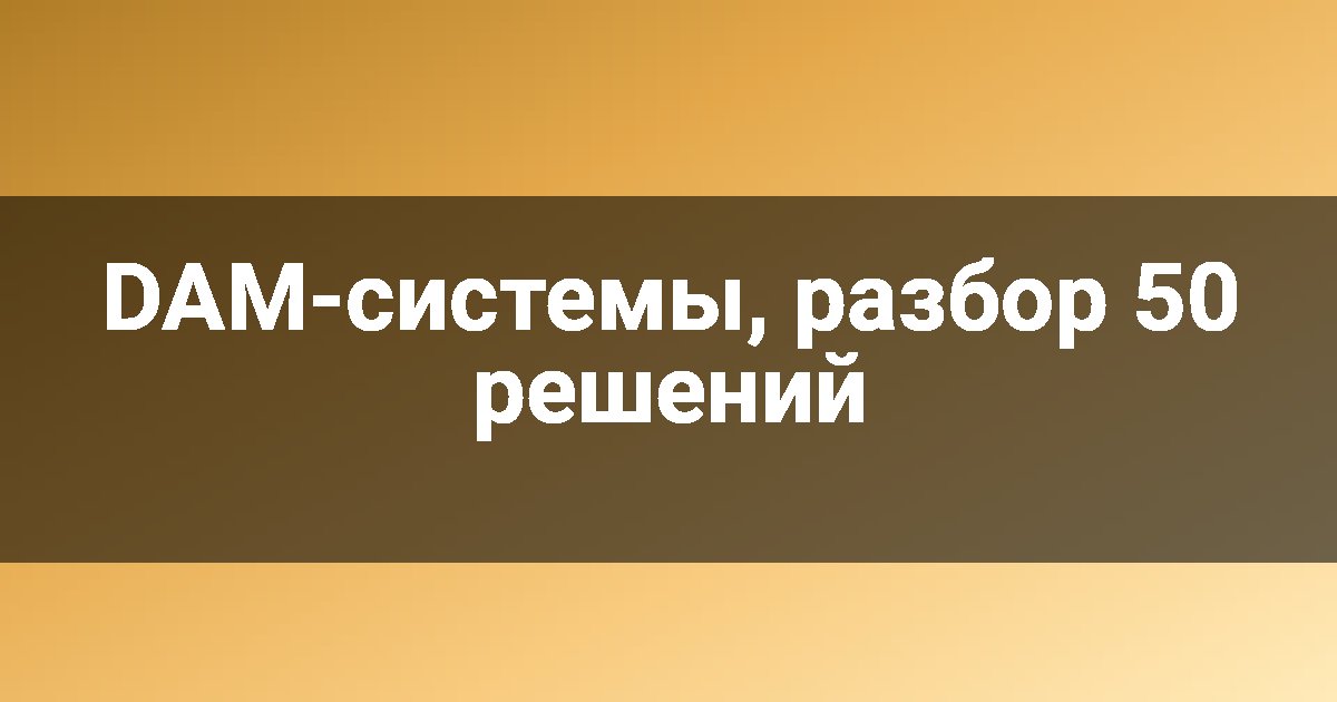 DAM-системы, разбор 50 решений